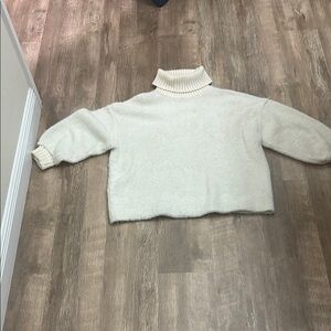 Free People Cozy Cream Turtleneck Sweater
